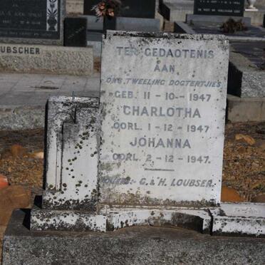 LOUBSER Charlotha 1947-1947 :: LOUBSER Johanna 1947-1947