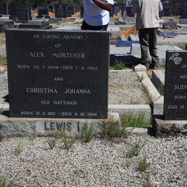 LEWIS Alex Mortimer 1904-1962 & Christina Johanna HATTINGH 1912-1988 :: LEWIS Suzy J. 1881-1974