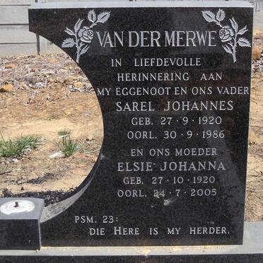 MERWE Sarel Johannes, van der 1920-1986 & Elsie Johanna 1920-2005