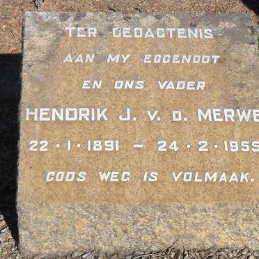 MERWE Hendrik J., V.D. 1891-1955