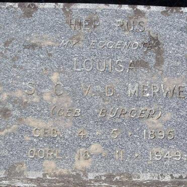 MERWE LOUISA S.C., V.D. nee BURGER 1895-1949