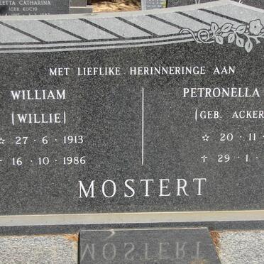MOSTERT William 1913-1986 & Petronella ACKERMANN 1915-1989