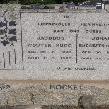 MOCKE Jacobus Wouter Hugo 1885-1955 & Johanna Elizabeth WHITE 1889-1961