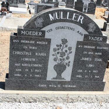 MULLER James Isak 1923-1968 & Christina Maria KOEGLENBERG 1923-1983