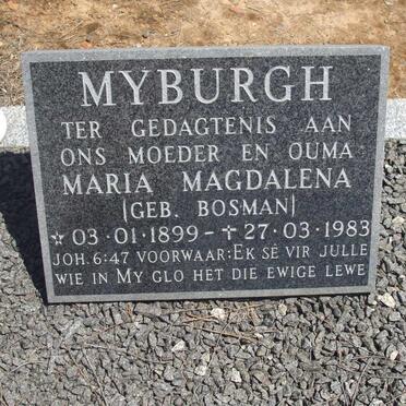 MYBURGH Maria Magdalena nee BOSMAN 1899-1983