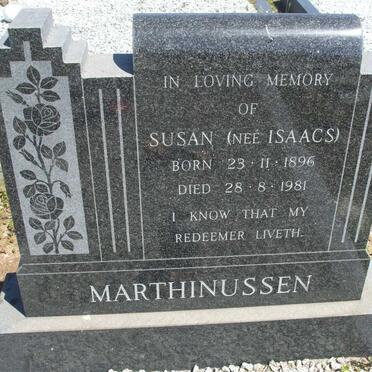 MARTHINUSSEN Susan nee ISAACS 1896-1981