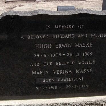 MASKE Hugo Erwin 1905-1969 & Maria Verina RAWLINSON 1918-1975