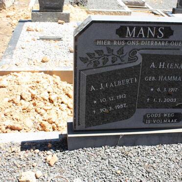 MANS A.J. 1912-1987 & A.H. HAMMAN 1917-2003