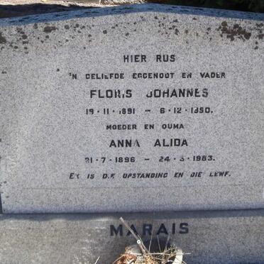 MARAIS Floris Johannes 1891-1950 & Anna Alida 1896-1983