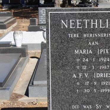 NEETHLING A.F.V. 1921-1999 &amp; Maria 1924-1987