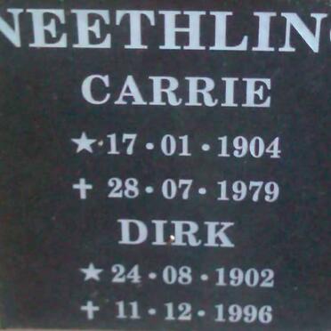 NEETHLING Dirk 1902-1996 &amp; Carrie 1904-1979