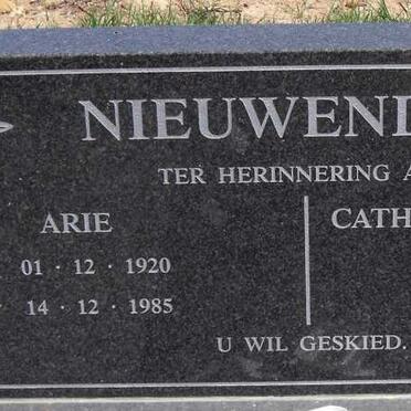 NIEUWENDYK Arrie 1920-1985 &amp; Catharina Margaretha 1925-2005