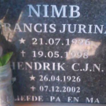 NIMB Hendrik C.J.N. 1926-2002 &amp; Francis Jurina 1926-1998