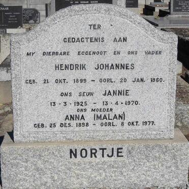 NORTJE Hendrik Johannes 1899-1960 &amp; Anna MALAN 1898-1977 :: NORTJE Jannie 1925-1970