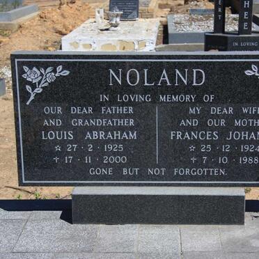 NOLAND Louis Abraham 1925-2000 &amp; Frances Johanna 1924-1988