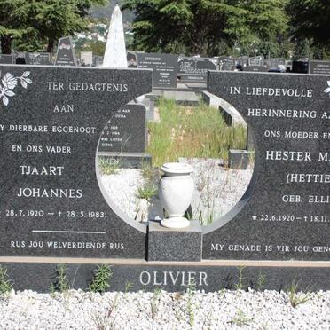 OLIVIER Tjaart Johannes 1920-1983 &amp; Hester Maria ELLIS 1920-2004