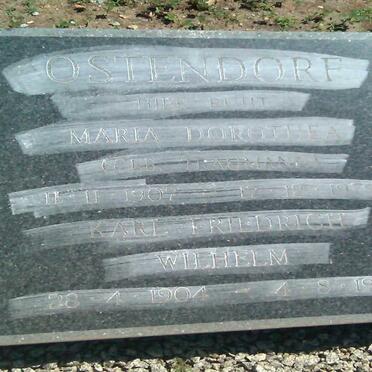 OSTENDORF Karl Friedrich Wilhelm 1904-1981 &amp; Maria Dorothea TRAUMAN 1907-1979