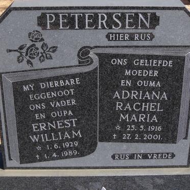 PETERSEN Ernest William 1929-1989 &amp; Adriana Rachel Maria 1916-2001