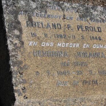 PEROLD Roeland P. 1882-1946 &amp; Hendrina Johanna KOCH 1895-1983