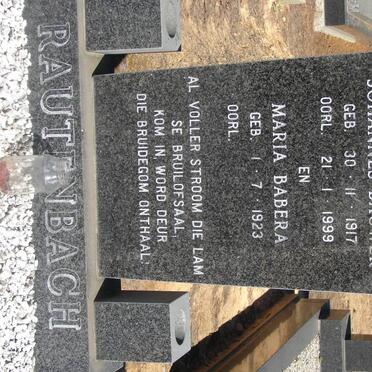 RAUTENBACH Johannes Bauwer 1917-1999 &amp; Maria Babera 1923-