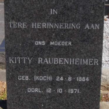 RAUBENHEIMER Kitty nee KOCH 1884-1971