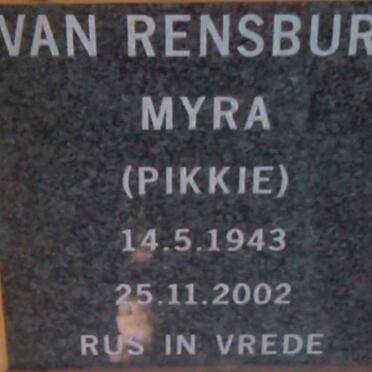 RENSBURG Myra, van 1943-2002