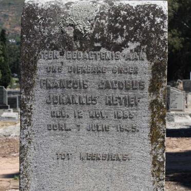 RETIEF Francois Jacobus Johannes 1885-1945