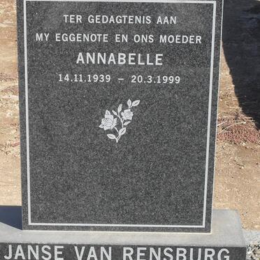 RENSBURG Annabelle, Janse van 1939-1999