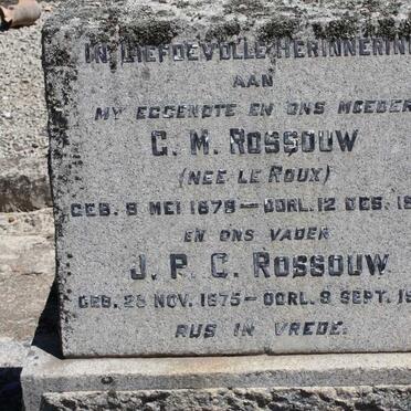 ROSSOUW J.P.C. 1875-1957 &amp; C.M. LE ROUX 1879-1933