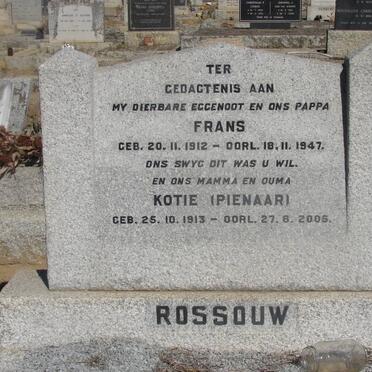 ROSSOUW Frans 1912-1947 &amp; Kotie PIENAAR 1913-2005