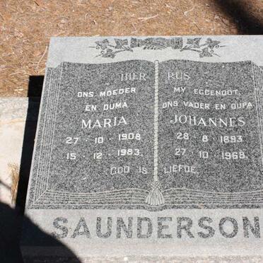 SAUNDERSON Johannes 1893-1968 & Maria 1908-1983