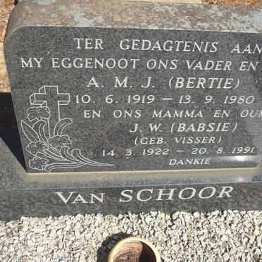 SCHOOR A.M.J., van 1919-1980 & J.W. VISSER 1922-1991