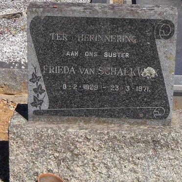 SCHALKWYK Frieda, van 1929-1971