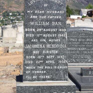 SIMPSON William Dan 1889-1942 & Jacomina Hendrina KIRSTEN 1897-1958