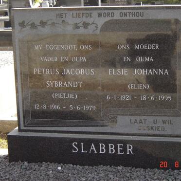 SLABBER Petrus Jacobus Sybrandt 1916-1979 & Elsie Johanna 1921-1995