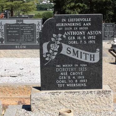 SMITH Anthony Aston 1952-1971 & Dorothy Iris GROVE 1919-1993