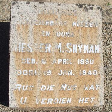 SNYMAN Hester M. 1850-1940