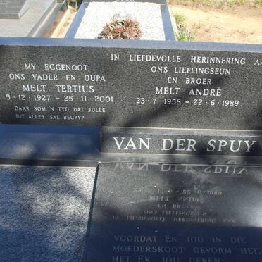 SPUY Melt Tertius, van der 1927-2001 :: VAN DER SPUY Melt Andre 1958-1989