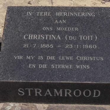 STRAMROOD Christina nee DU TOIT 1885-1960