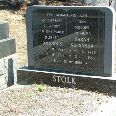 STOLK Robert Amundus 1907-1983 & Sarah Sussanna 1915-1998