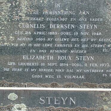 STEYN Cornelis Derksen 1889-1948 & Elizabeth Roux JOUBERT 1894-1973