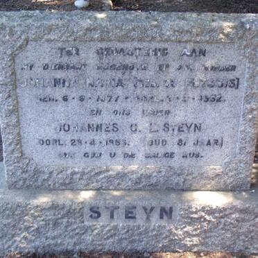 STEYN Johannes G.L. -1956 & Johanna Maria DU PLESSIS 1877-1952