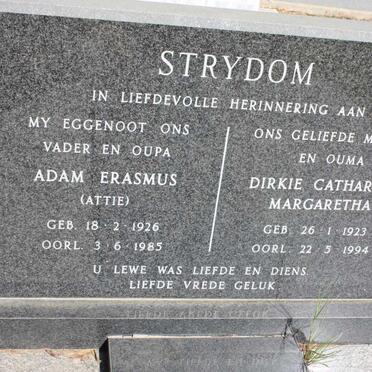 STRYDOM Adam Erasmus 1926-1985 & Dirkie Catharina Margaretha 1923-1994