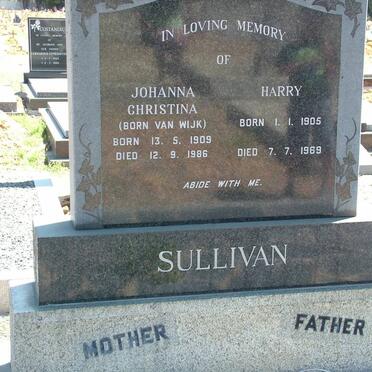 SULLIVAN Harry 1905-1969 & Johanna Christina VAN WIJK 1909-1986
