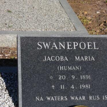 SWANEPOEL Jacoba Maria nee HUMAN 1891-1981