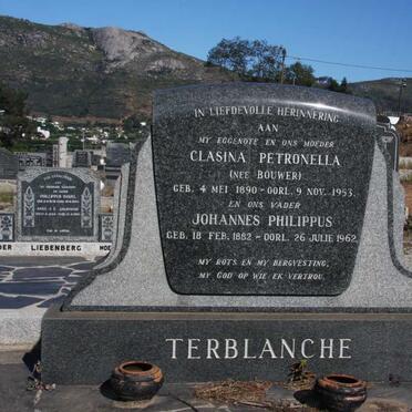 TERBLANCHE Johannes Philippus 1882-1962 &amp; Clasina Petronella BOUWER 1890-1953