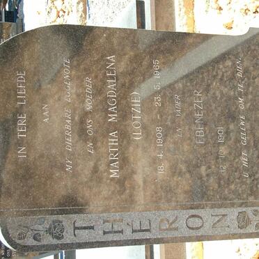 THÉRON Ebenezer 1901- &amp; Martha Magdalena 1908-1965