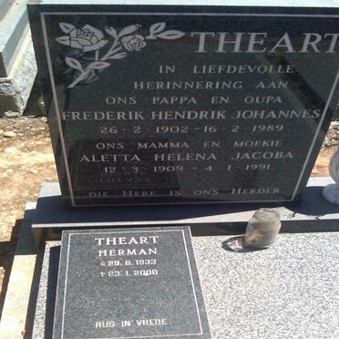 THEART Frederik Hendrik Johannes 1902-19889 &amp; Aletta Helena Jacoba 1909-1991 :: THEART Herman 1933-2000