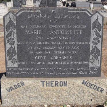 THERON Gert Johannes 1875-1967 &amp; Marie Antoinette RADEMEYER 1882-1954