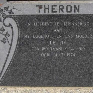 THERON Lettie nee BOLTMAN 1919-1974